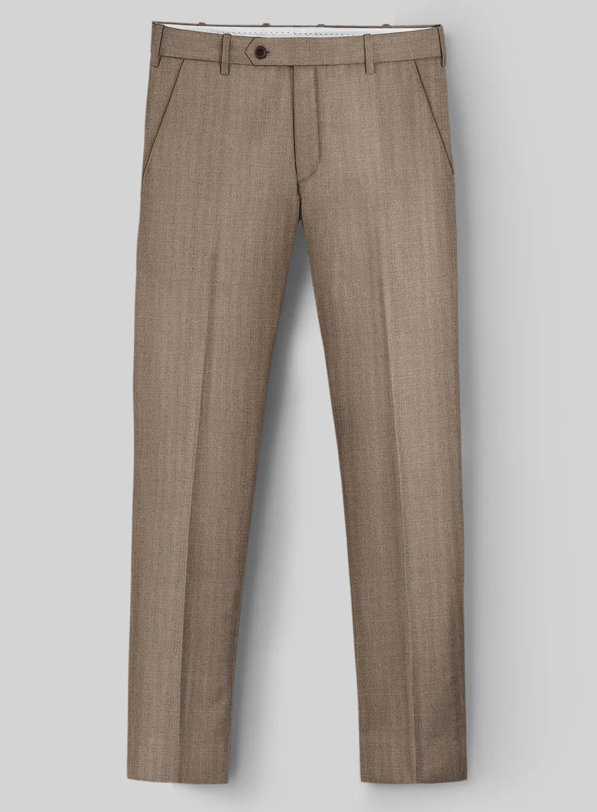 Hardy Minnis Brown Herringbone Wool Suit - Image 7