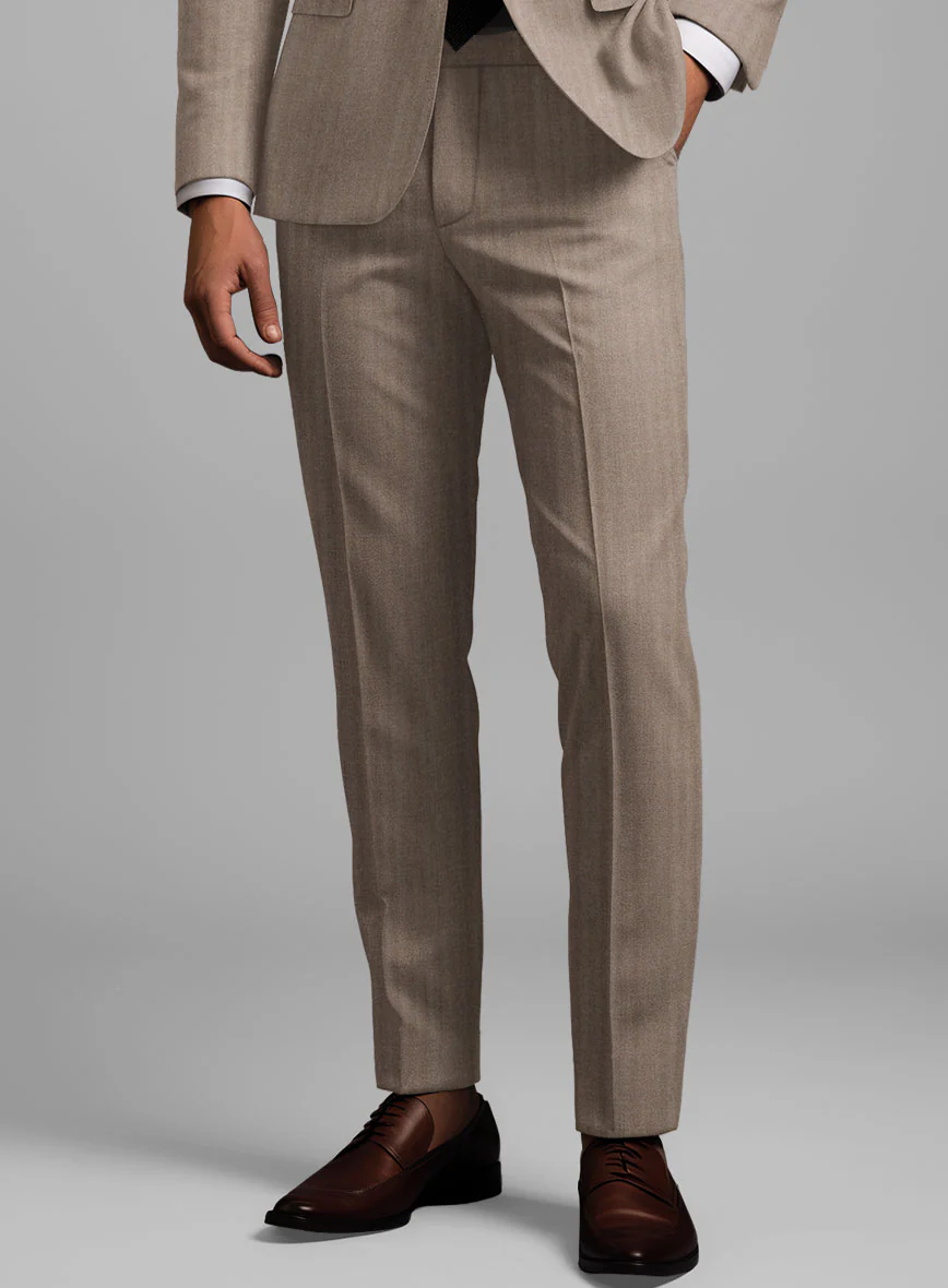 Hardy Minnis Brown Herringbone Wool Suit - Image 8