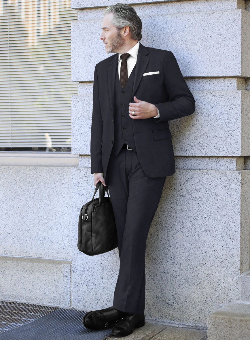 Hardy Minnis Caravel Dark Blue Wool Suit - Image 2