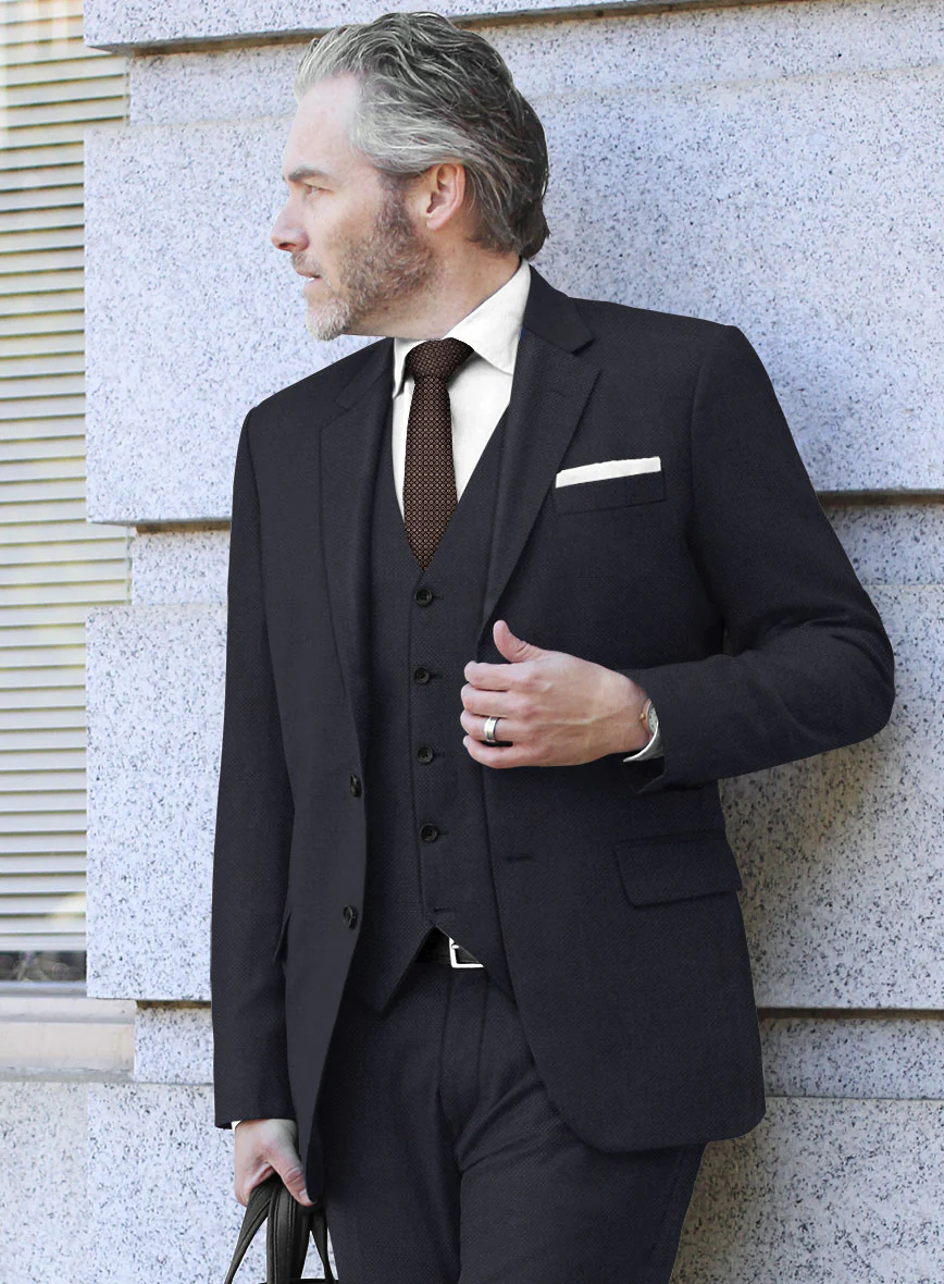 Hardy Minnis Caravel Dark Blue Wool Suit - Image 4