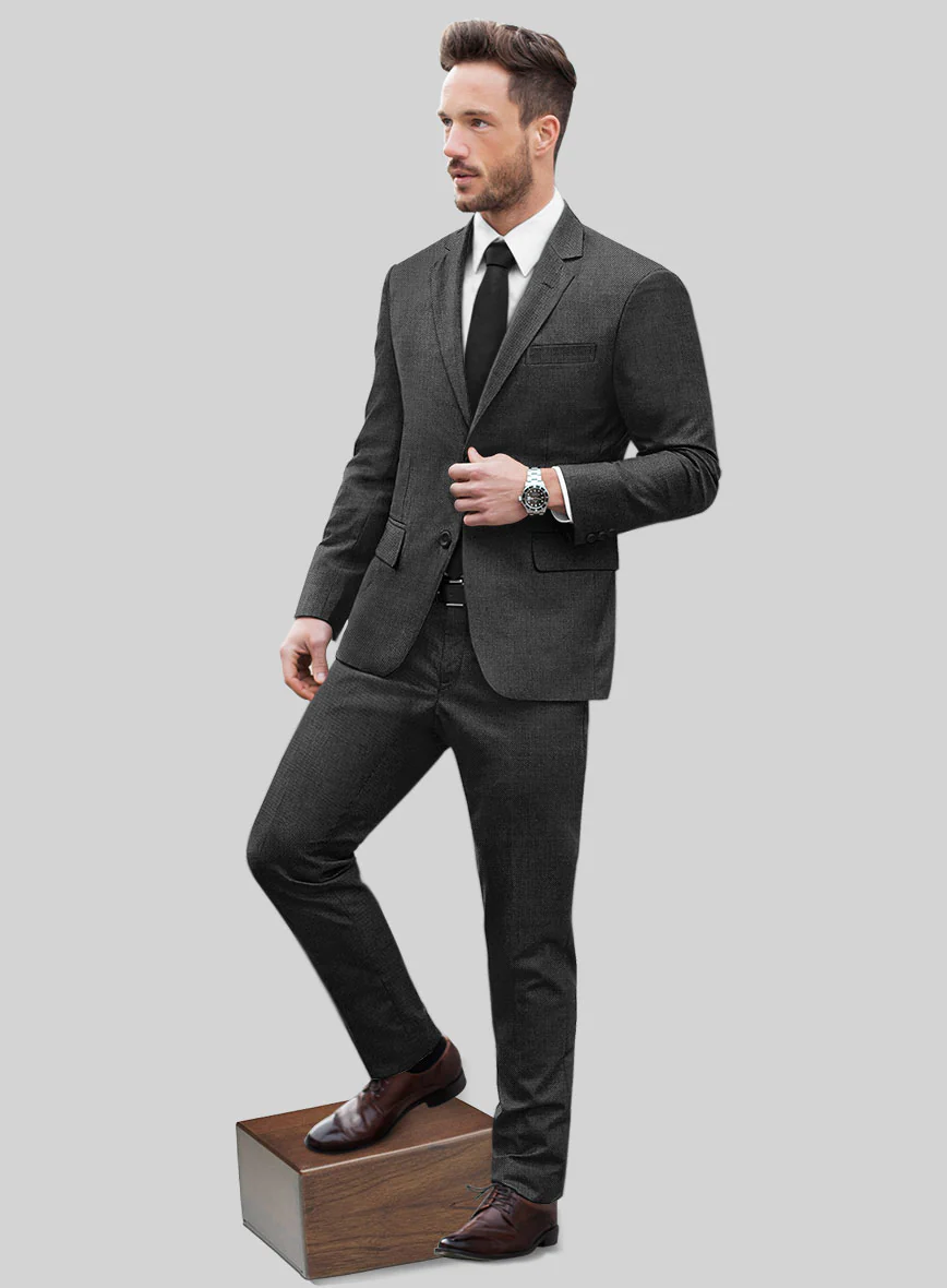 Hardy Minnis Charcoal Birdseye Wool Suit - Image 2