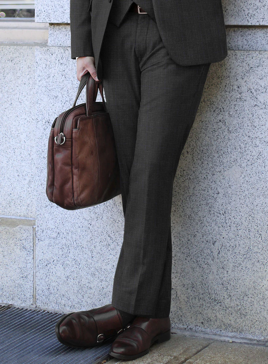 Hardy Minnis Charcoal Check Wool Pants - Image 2