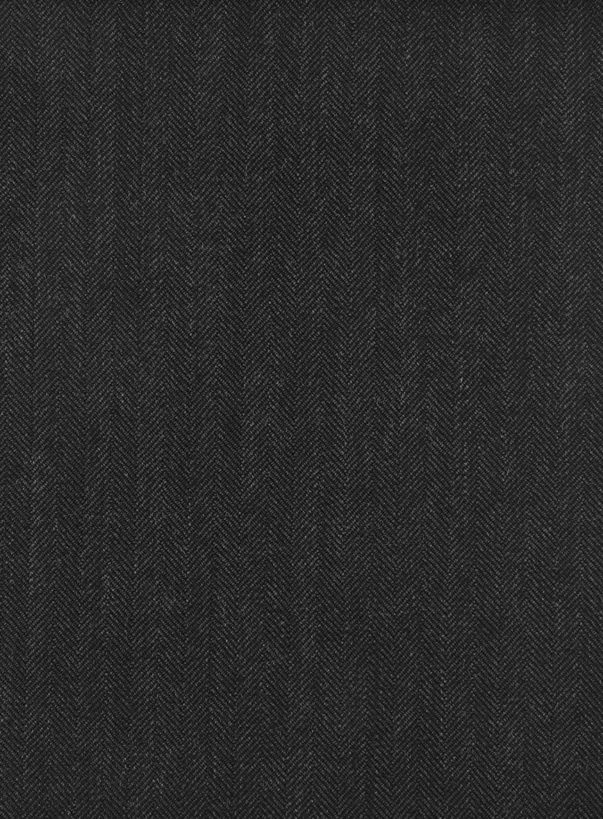 Hardy Minnis Charcoal Herringbone Wool Suit - Image 9