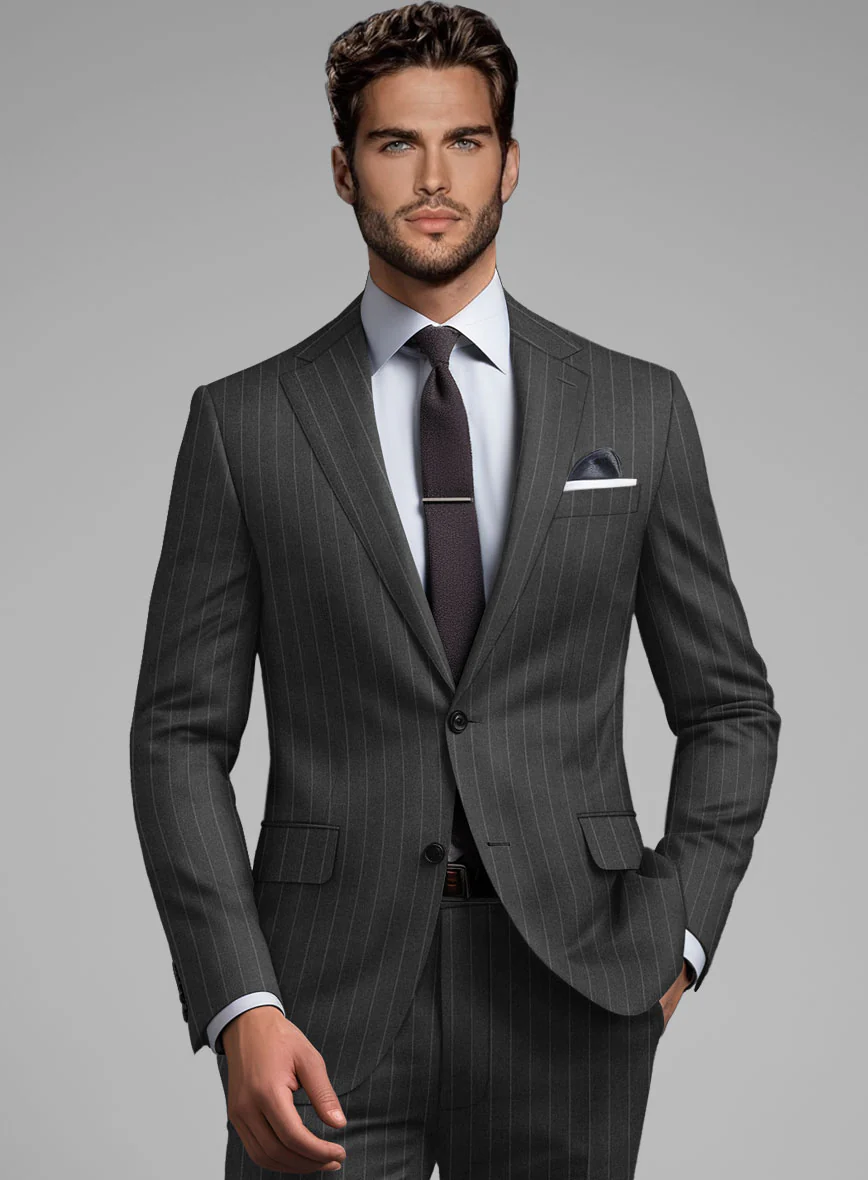 Hardy Minnis Charcoal Pinstripe Wool Jacket - Image 2
