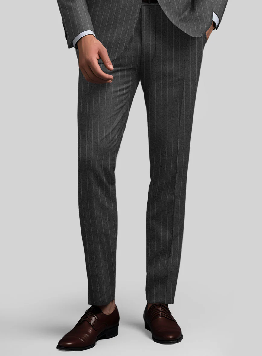 Hardy Minnis Charcoal Pinstripe Wool Pants - Image 2