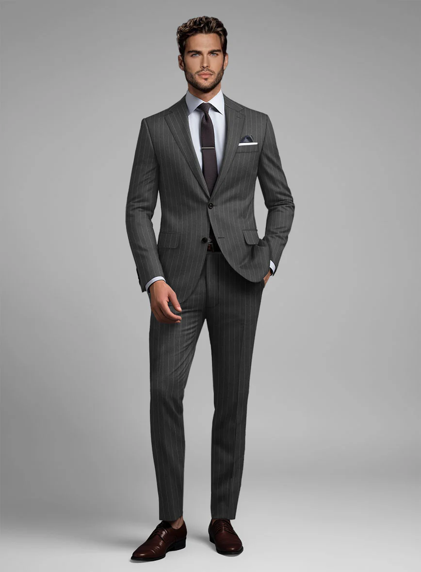 Hardy Minnis Charcoal Pinstripe Wool Suit - Image 2