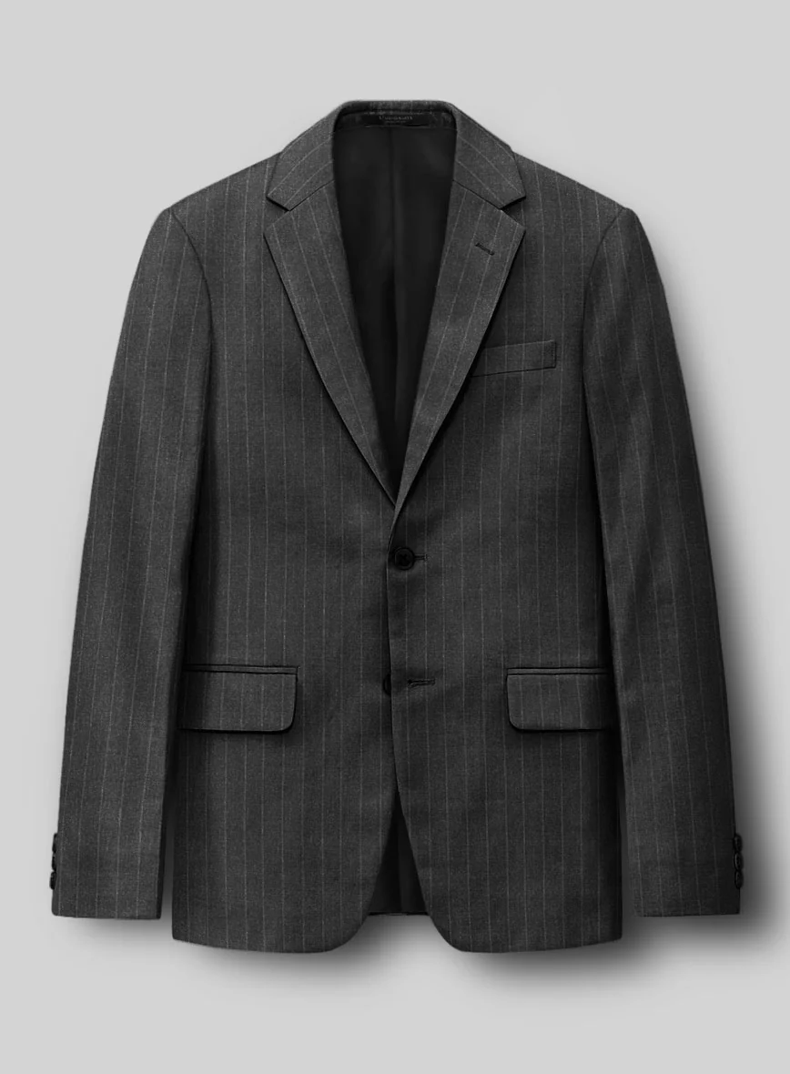 Hardy Minnis Charcoal Pinstripe Wool Suit - Image 4