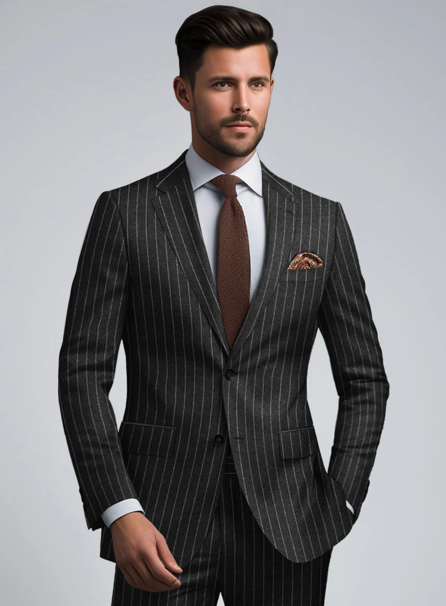 Hardy Minnis Charcoal Rope Stripe Wool Jacket - Image 2
