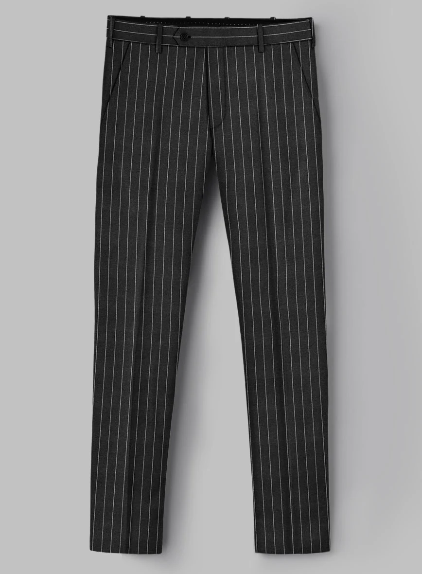 Hardy Minnis Charcoal Rope Stripe Wool Suit - Image 5