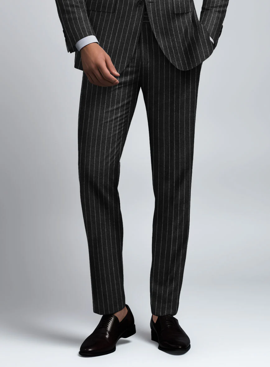 Hardy Minnis Charcoal Rope Stripe Wool Suit - Image 6