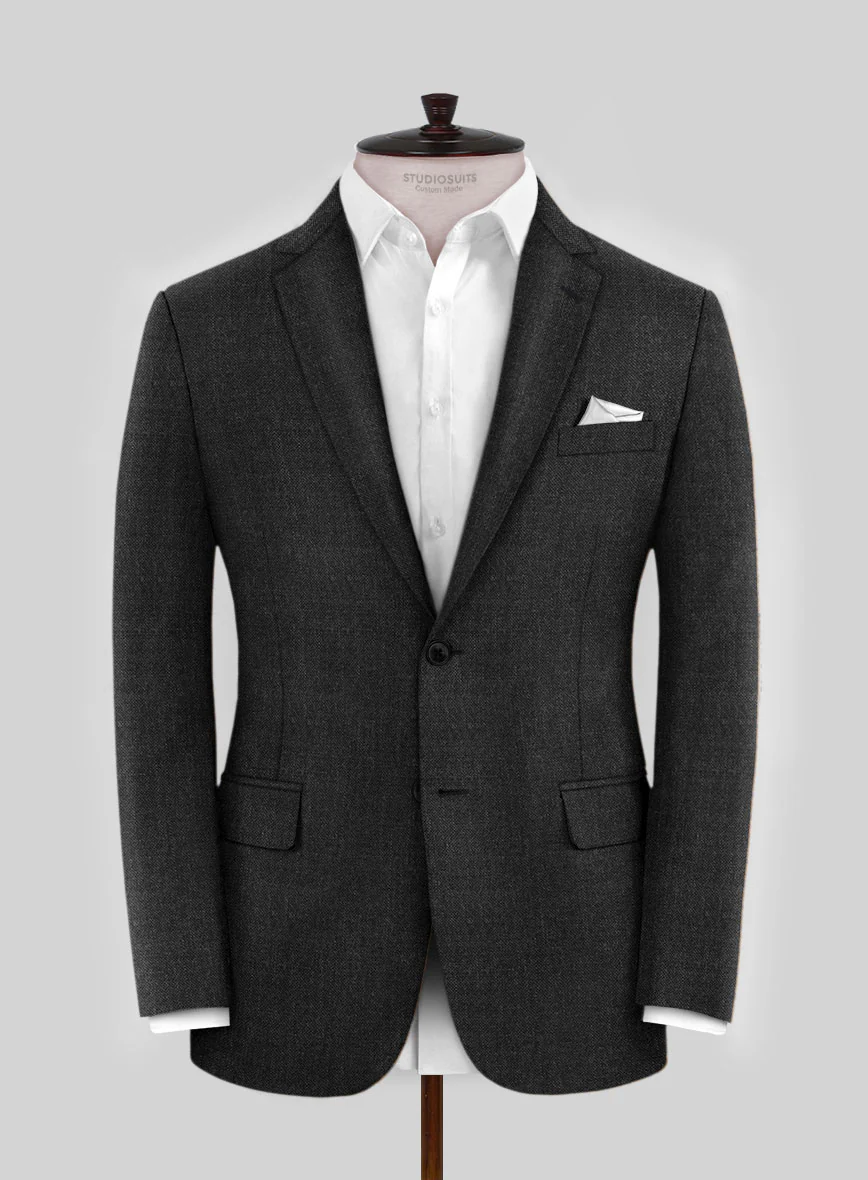 Hardy Minnis Charcoal Sharkskin Wool Jacket - Image 3