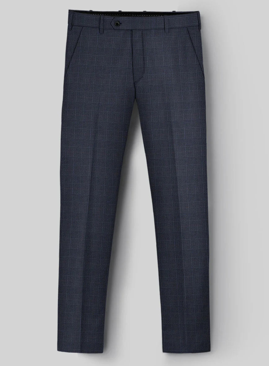 Hardy Minnis Dark Blue Check Wool Suit - Image 6