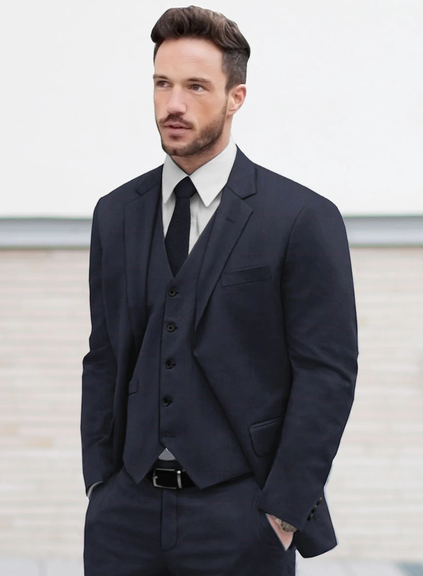 Hardy Minnis Dark Blue Glen Wool Jacket - Image 2