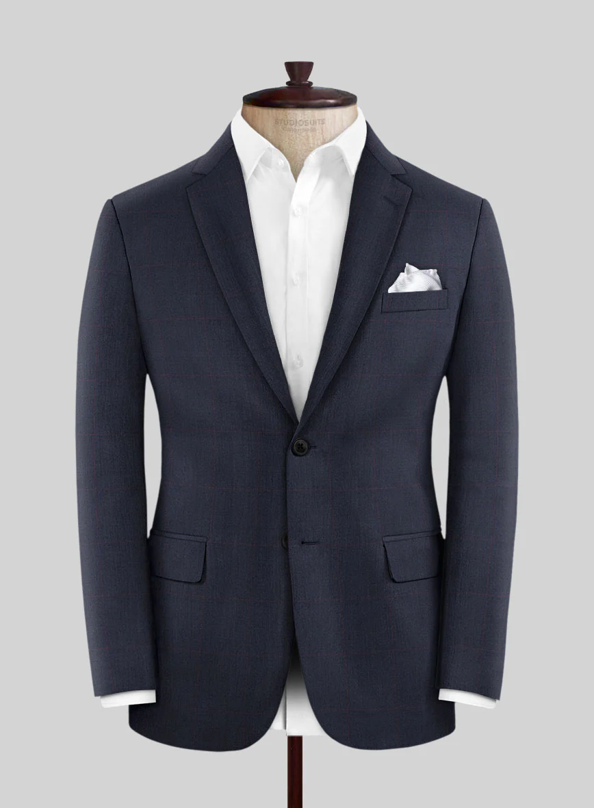 Hardy Minnis Dark Blue Glen Wool Jacket - Image 3