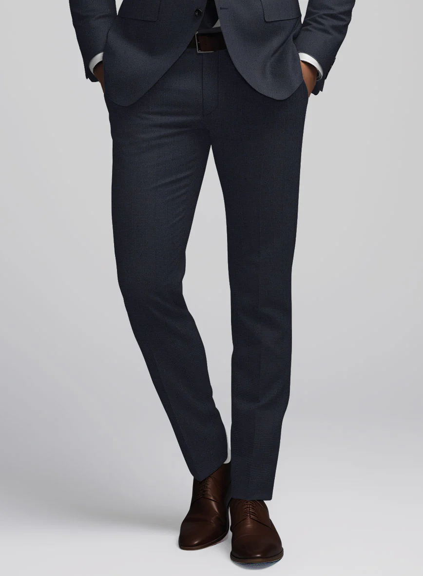 Hardy Minnis Dark Blue Nailhead Wool Pants - Image 2