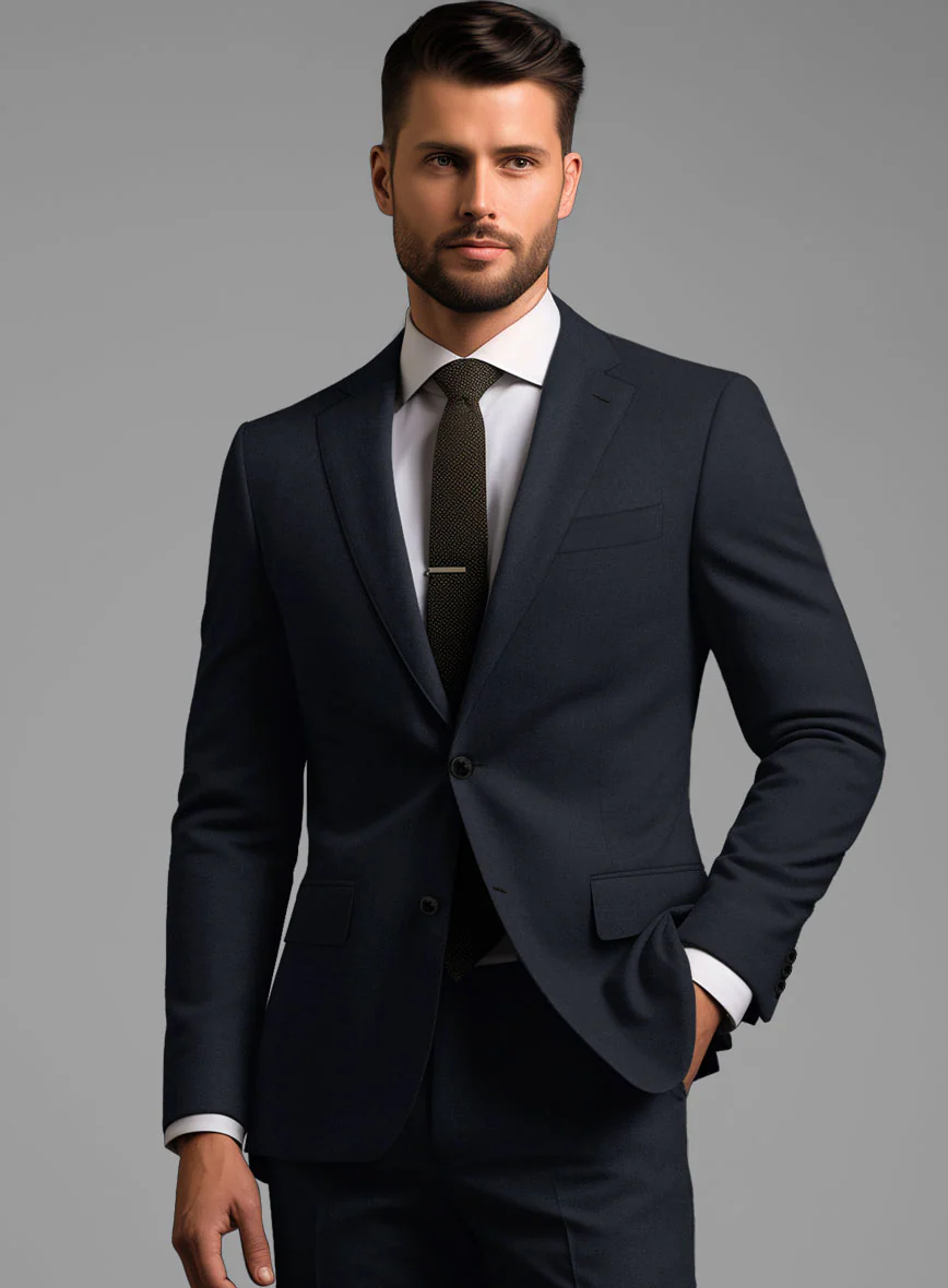 Hardy Minnis Dark Blue Sharkskin Wool Jacket - Image 2