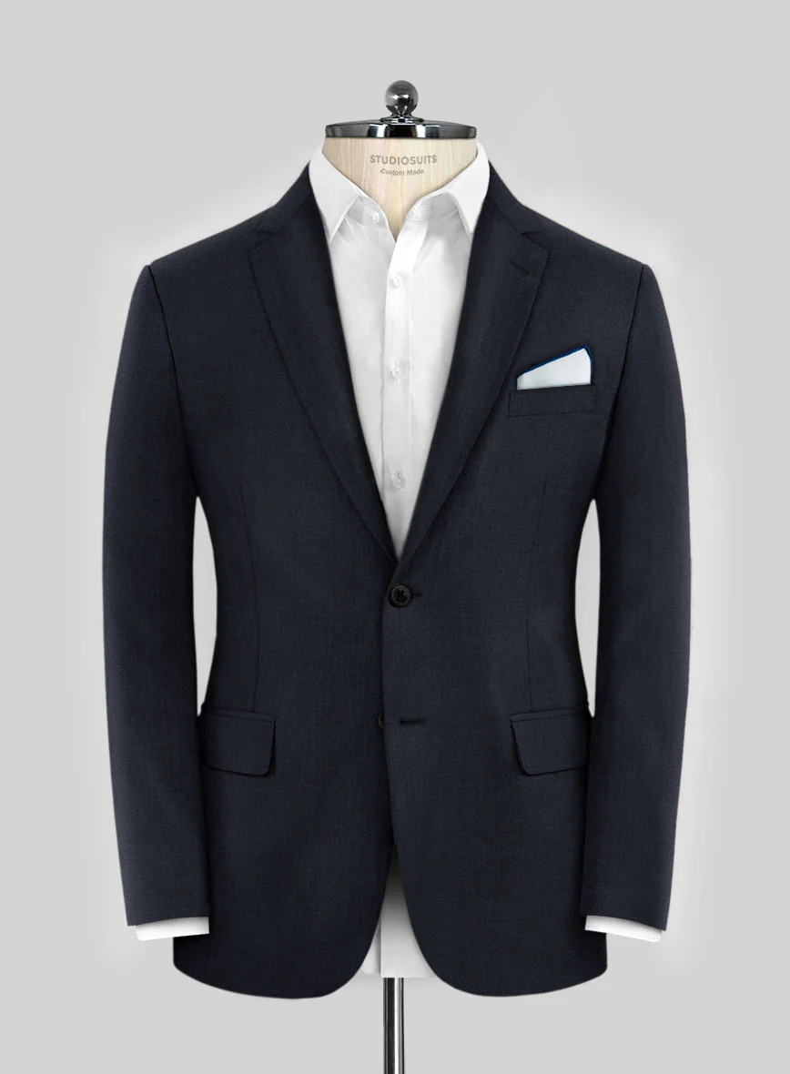 Hardy Minnis Dark Blue Sharkskin Wool Jacket - Image 3