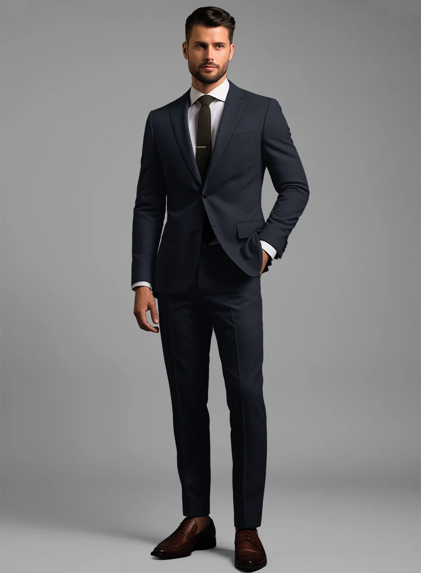 Hardy Minnis Dark Blue Sharkskin Wool Suit - Image 2