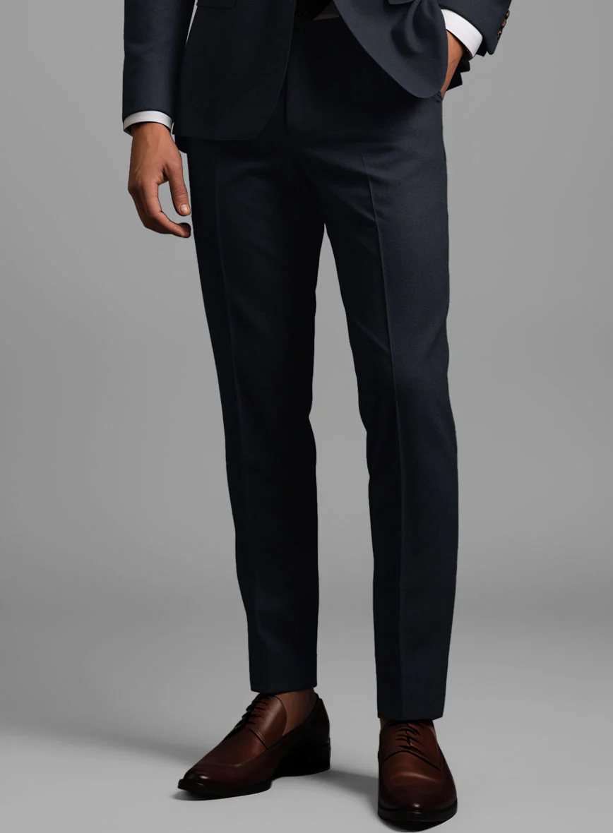 Hardy Minnis Dark Blue Sharkskin Wool Suit - Image 7