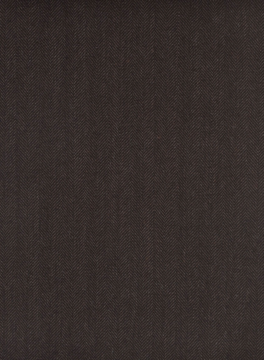 Hardy Minnis Dark Brown Herringbone Wool Pants - Image 3