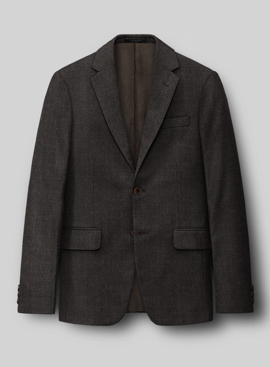 Hardy Minnis Dark Brown Sharkskin Wool Suit - Image 3