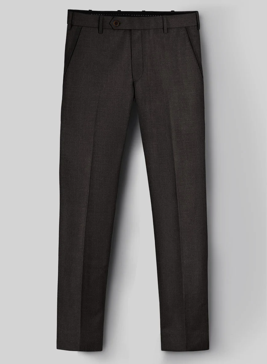 Hardy Minnis Dark Brown Sharkskin Wool Suit - Image 6