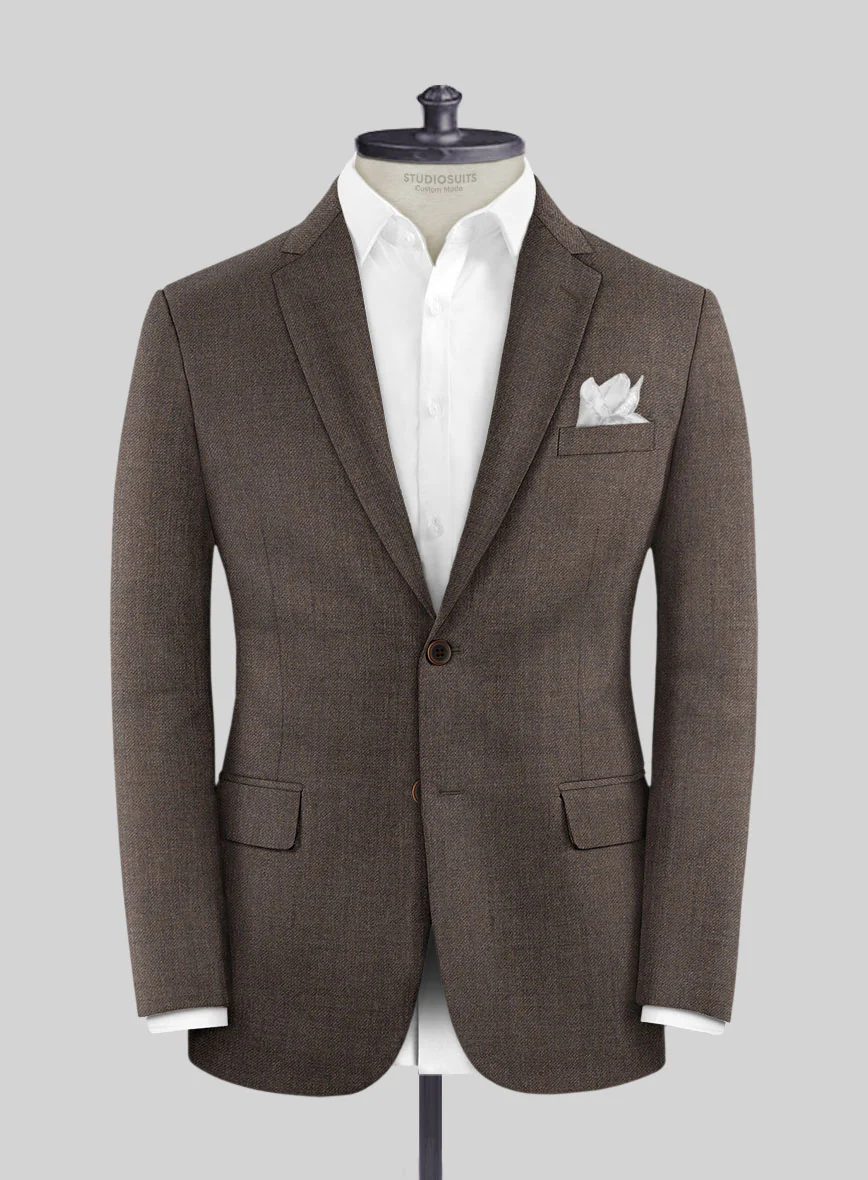 Hardy Minnis Dark Brown Twill Wool Jacket - Image 3