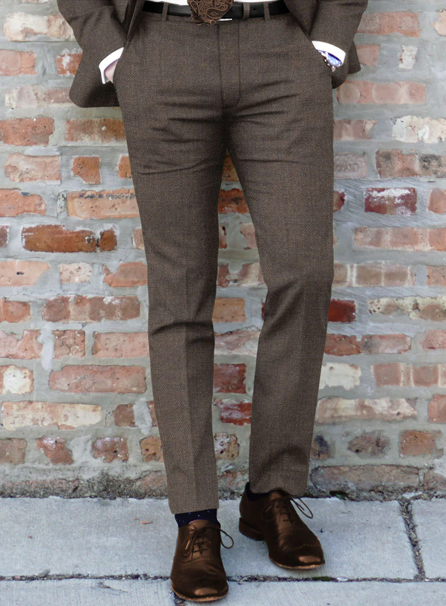 Hardy Minnis Dark Brown Twill Wool Suit - Image 7