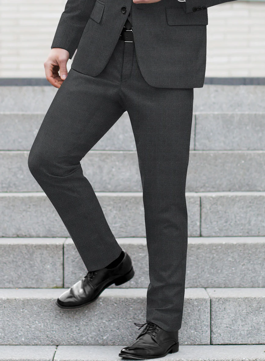 Hardy Minnis Dark Gray Glen Wool Pants - Image 2