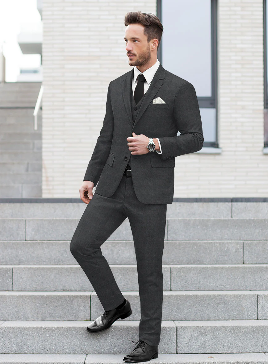 Hardy Minnis Dark Gray Glen Wool Suit - Image 2