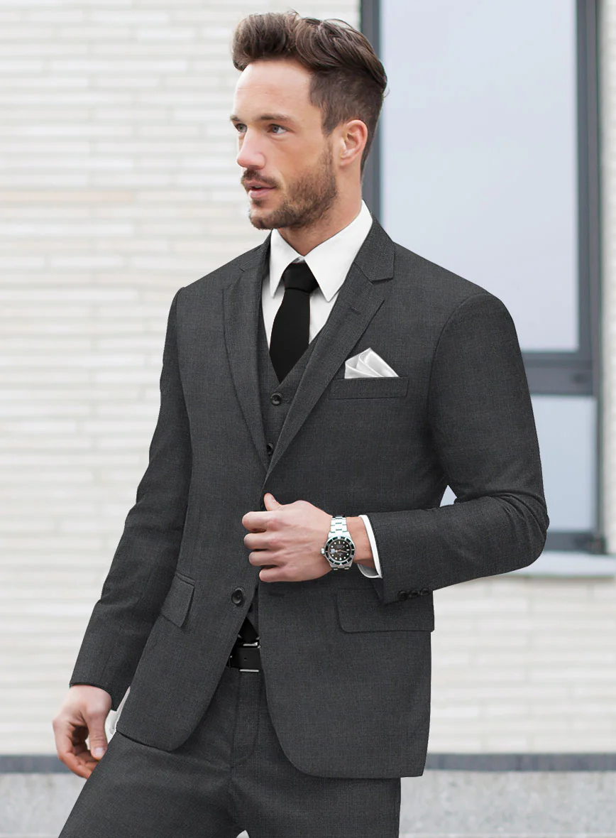 Hardy Minnis Dark Gray Glen Wool Suit - Image 4