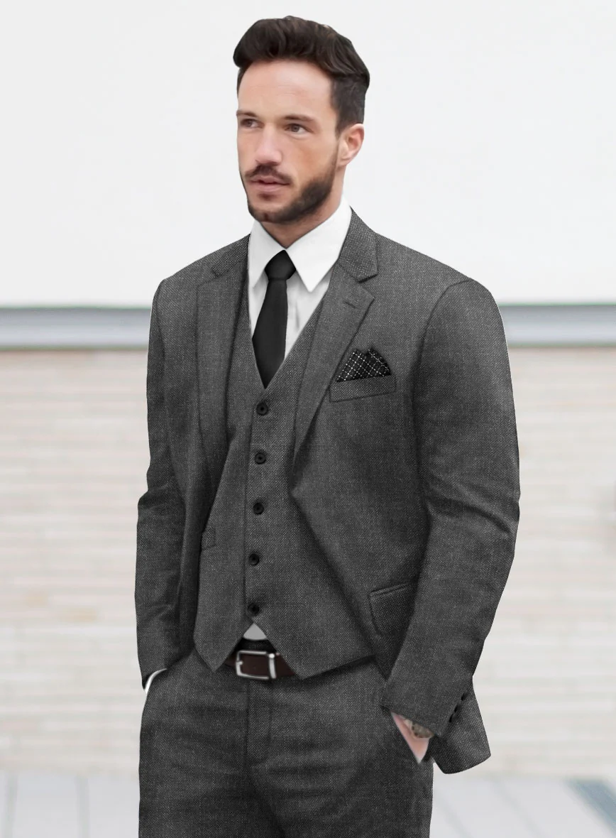 Hardy Minnis Dark Gray Sharkskin Wool Jacket - Image 2