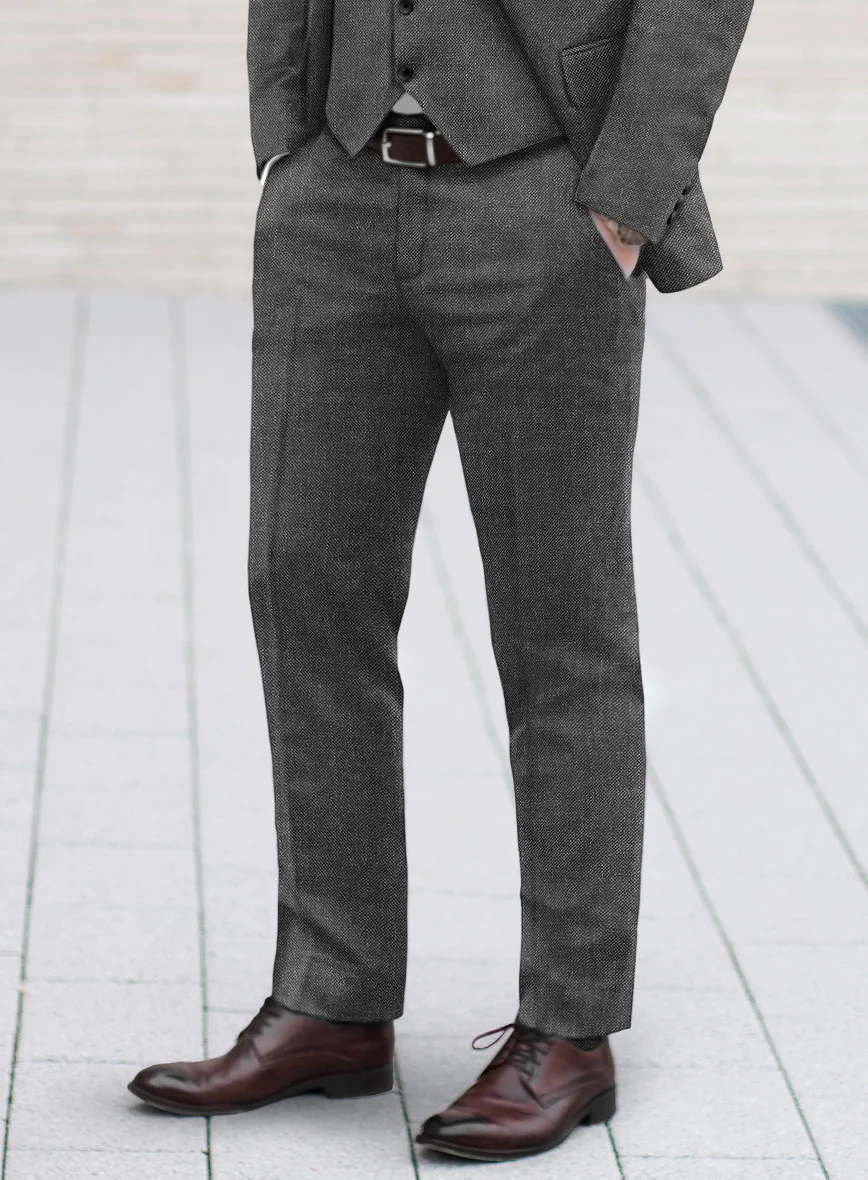 Hardy Minnis Dark Gray Sharkskin Wool Suit - Image 7