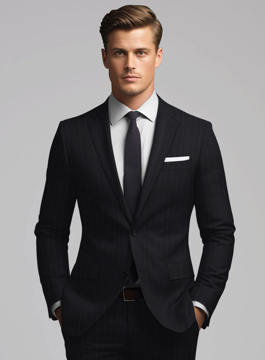 Hardy Minnis Deep Blue Chalkstripe Wool Jacket - Image 2