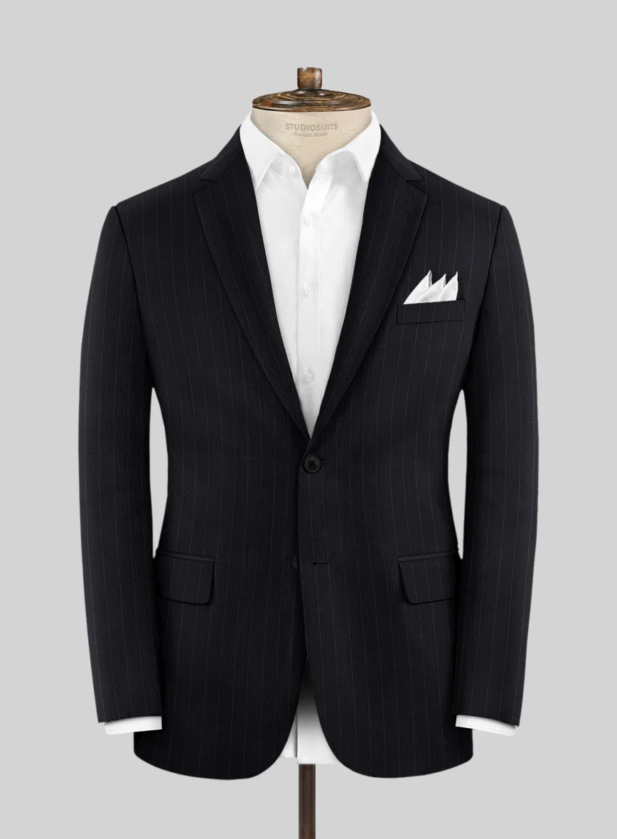 Hardy Minnis Deep Blue Chalkstripe Wool Jacket - Image 3