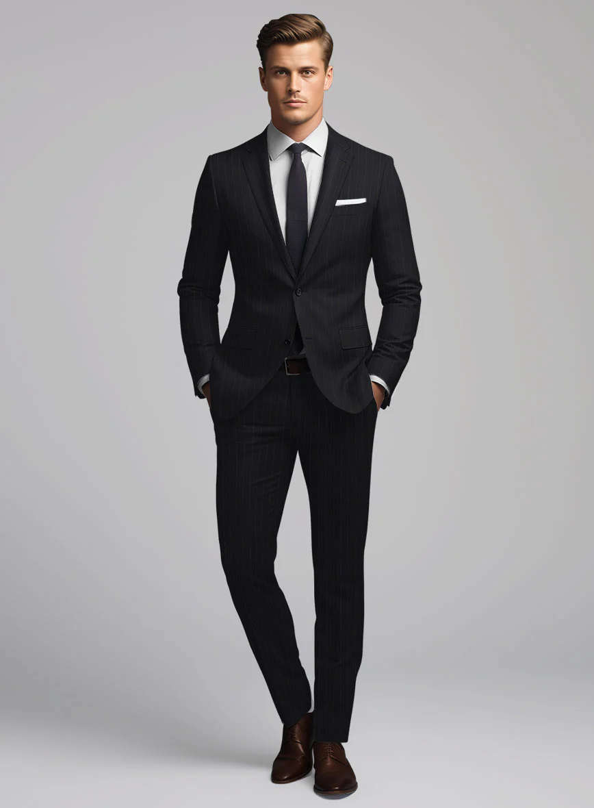 Hardy Minnis Deep Blue Chalkstripe Wool Suit - Image 2