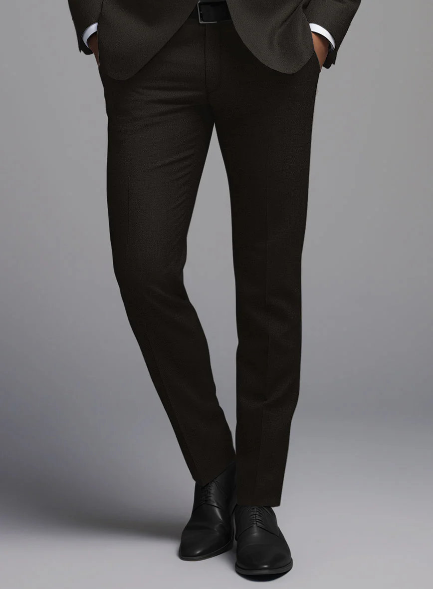 Hardy Minnis Deep Brown Twill Wool Pants - Image 2