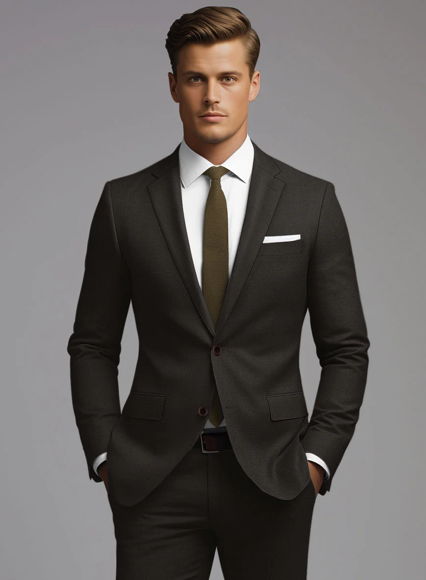 Hardy Minnis Deep Brown Twill Wool Suit - Image 4