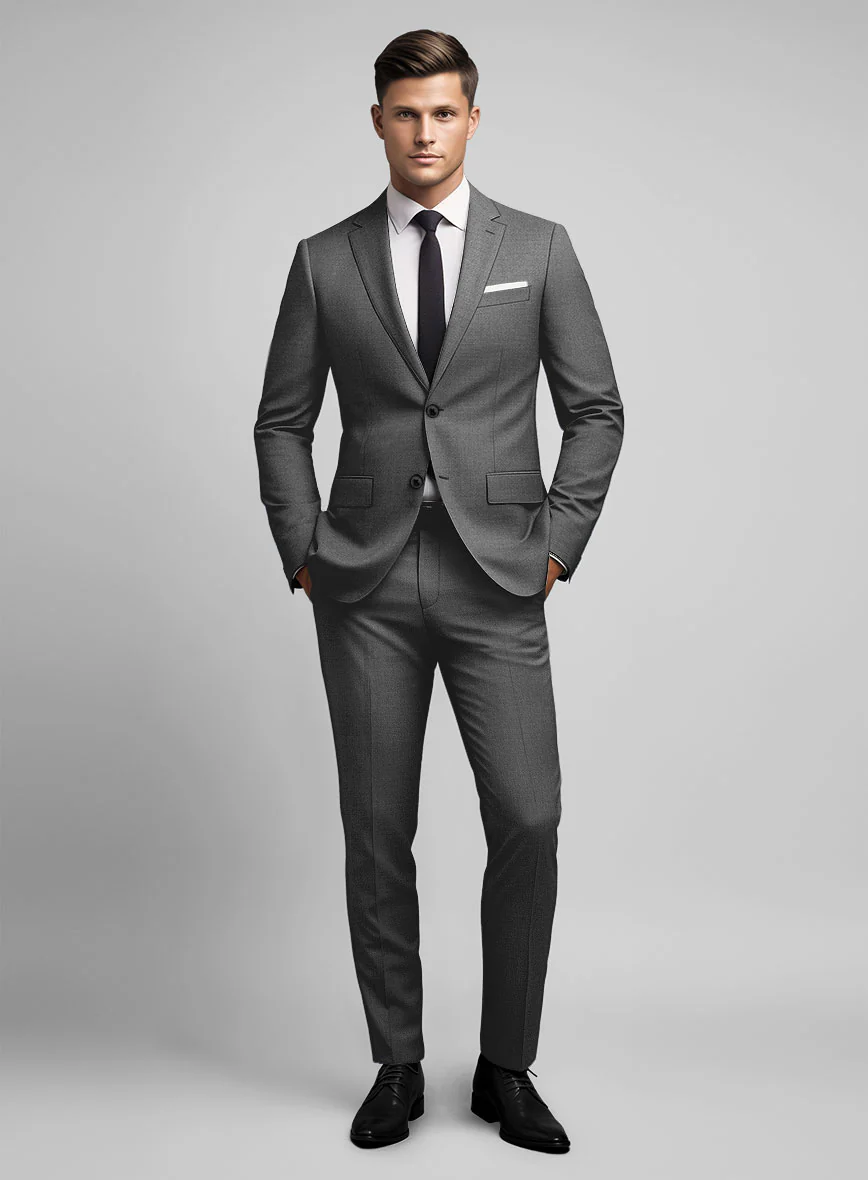 Hardy Minnis Gray Sharkskin Wool Suit - Image 2
