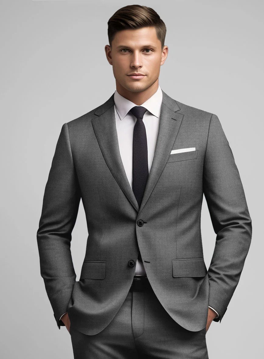 Hardy Minnis Gray Sharkskin Wool Suit - Image 4