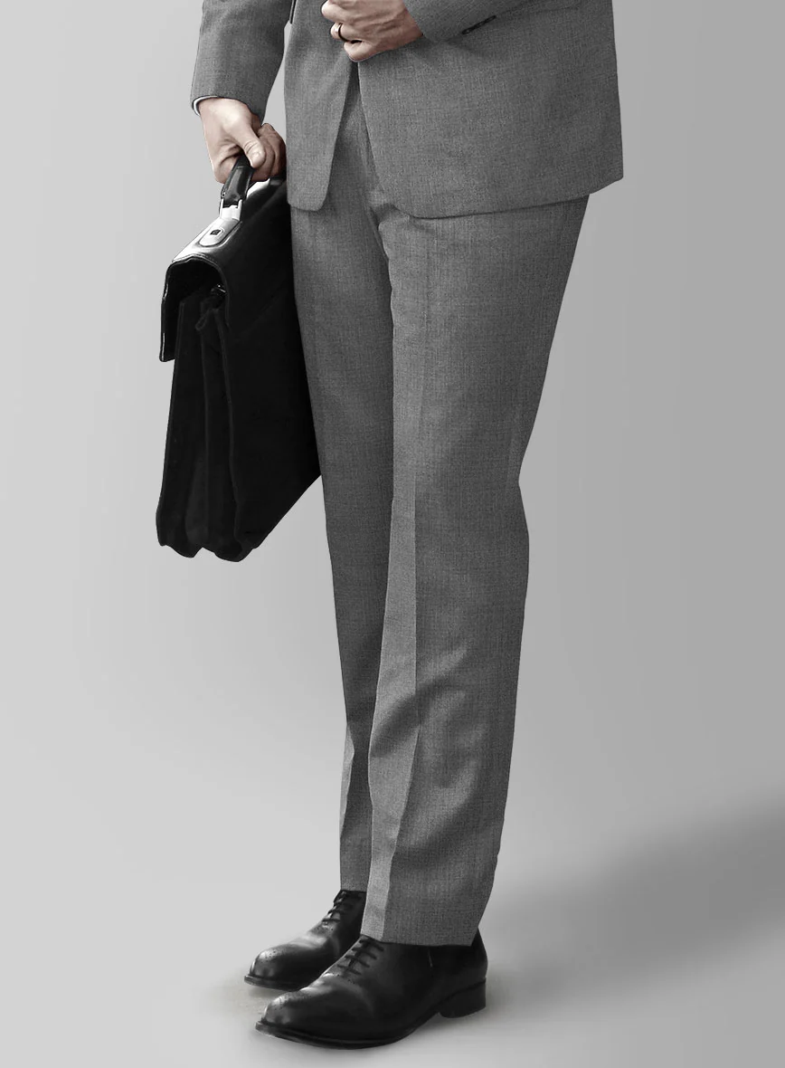 Hardy Minnis Gray Twill Wool Pants - Image 2