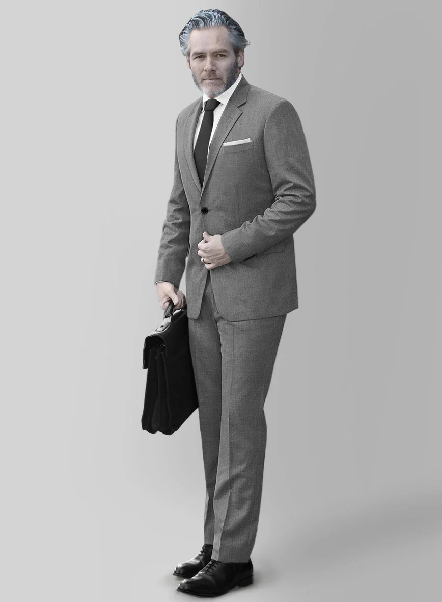 Hardy Minnis Gray Twill Wool Suit - Image 2