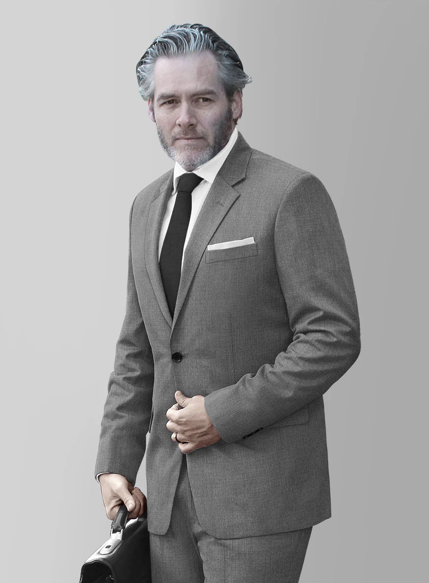 Hardy Minnis Gray Twill Wool Suit - Image 4