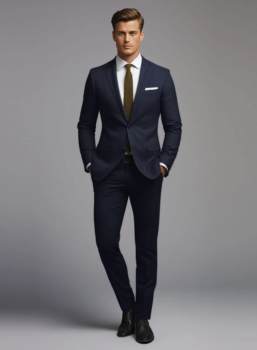 Hardy Minnis Mid Blue Twill Wool Suit - Image 2