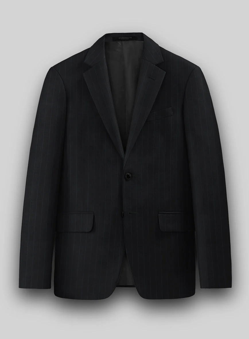 Hardy Minnis Midnight Blue Chalkstripe Wool Suit - Image 5