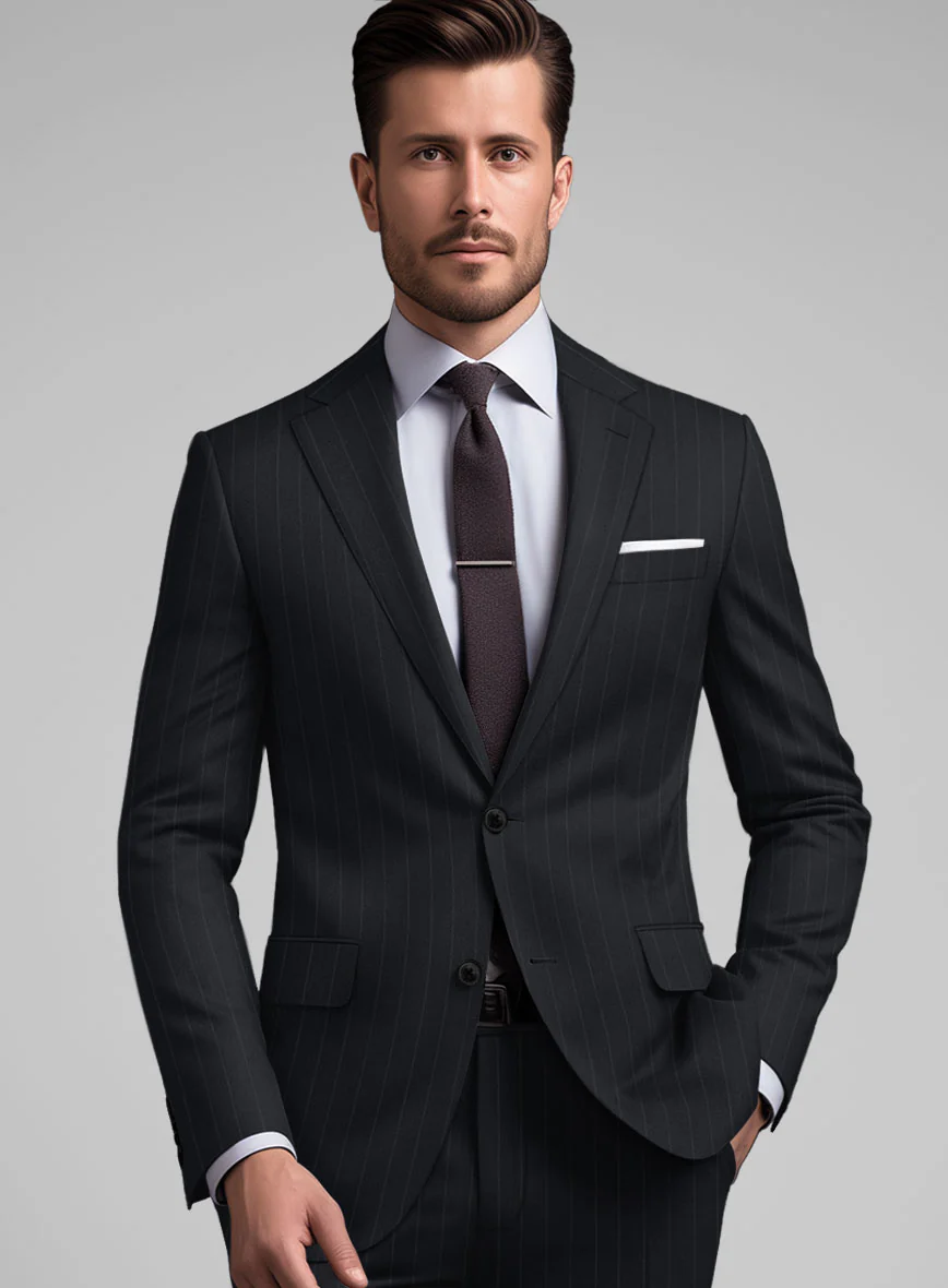 Hardy Minnis Midnight Blue Pinstripe Wool Jacket - Image 2