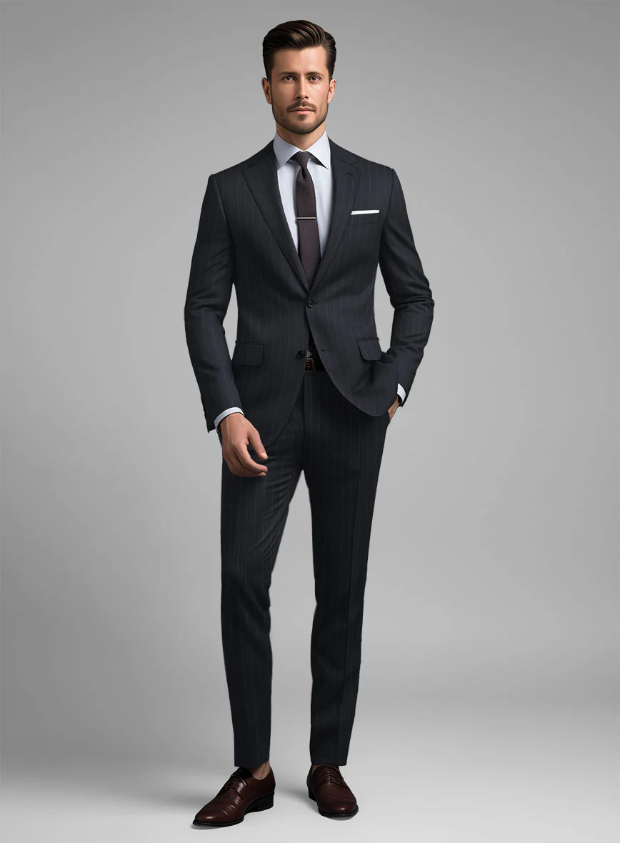 Hardy Minnis Midnight Blue Pinstripe Wool Suit - Image 2
