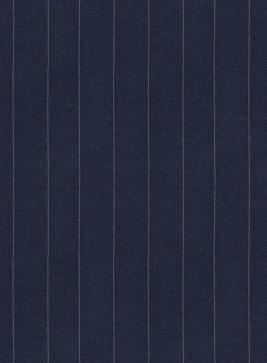 Hardy Minnis Navy Blue Pinstripe Wool Pants - Image 3