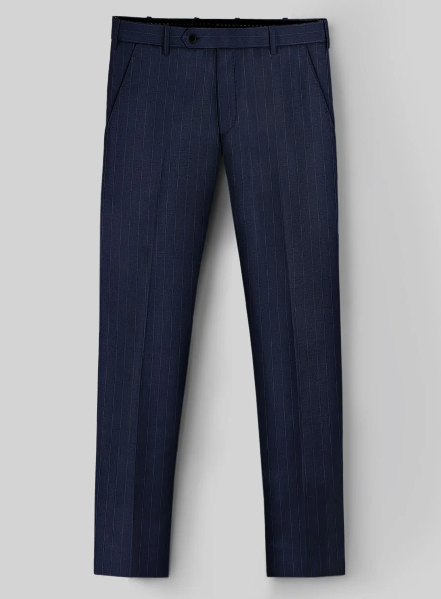 Hardy Minnis Navy Blue Pinstripe Wool Suit - Image 5