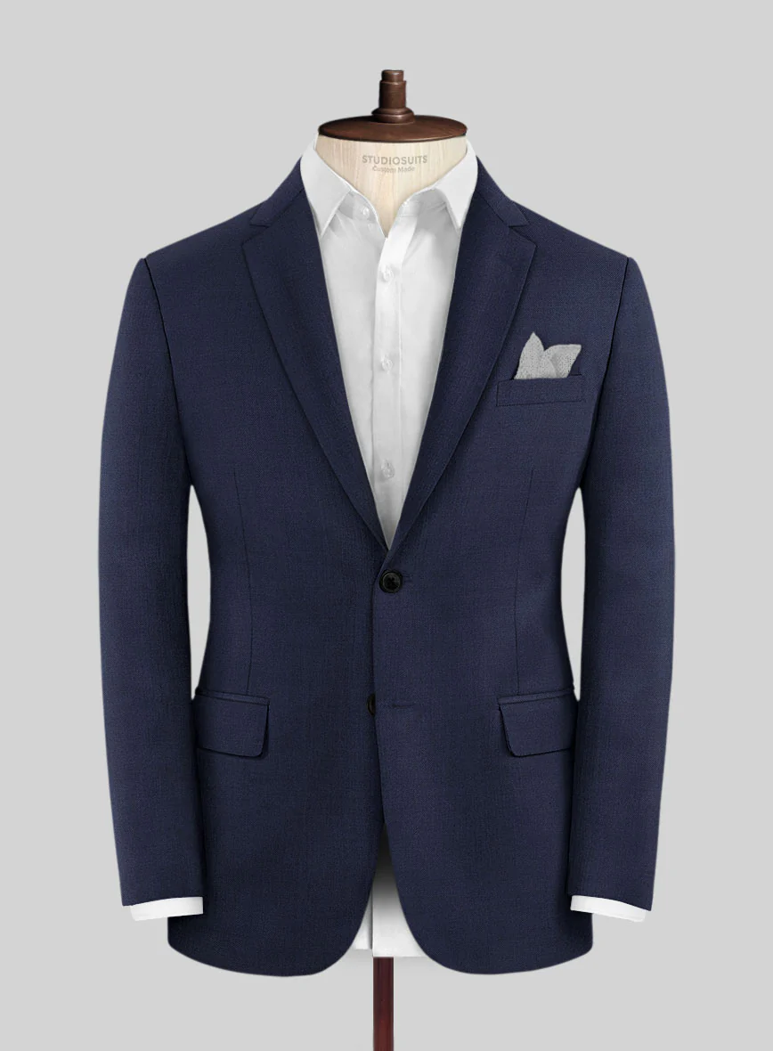 Hardy Minnis Navy Blue Twill Wool Suit - Image 3